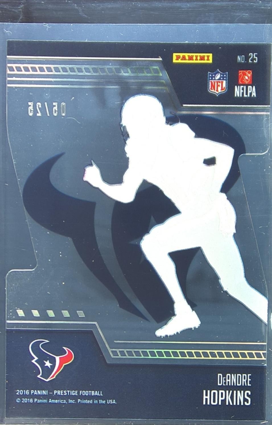2016 Prestige DeAndre Hopkins /25 #25 Texans Team Logos Die Cut - Image 3