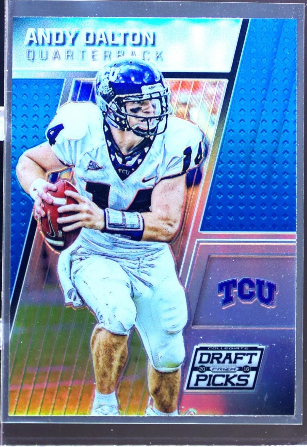 2016 Prizm Collegiate Draft Picks Andy Dalton Prizms Blue #9 Frogs