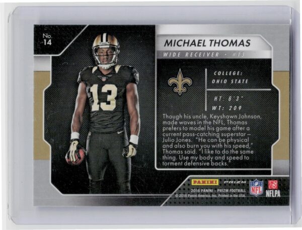 2016 Prizm Michael Thomas #14 Saints Rookie Introductions - Image 3