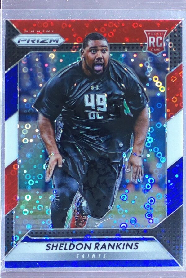 2016 Prizm Sheldon Rankins Red White & Blue Disco RC #243 Saints