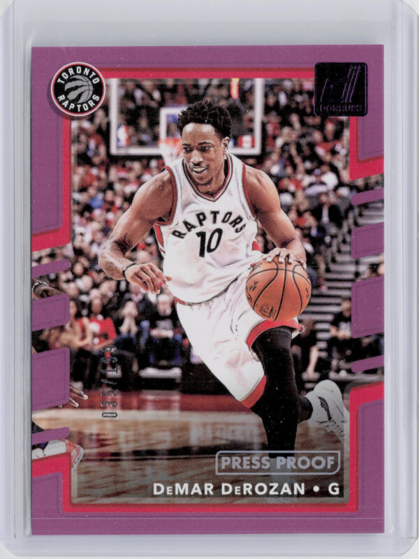 2017-18 Donruss DeMar DeRozan Press Proof Purple SN199 #136 Raptors