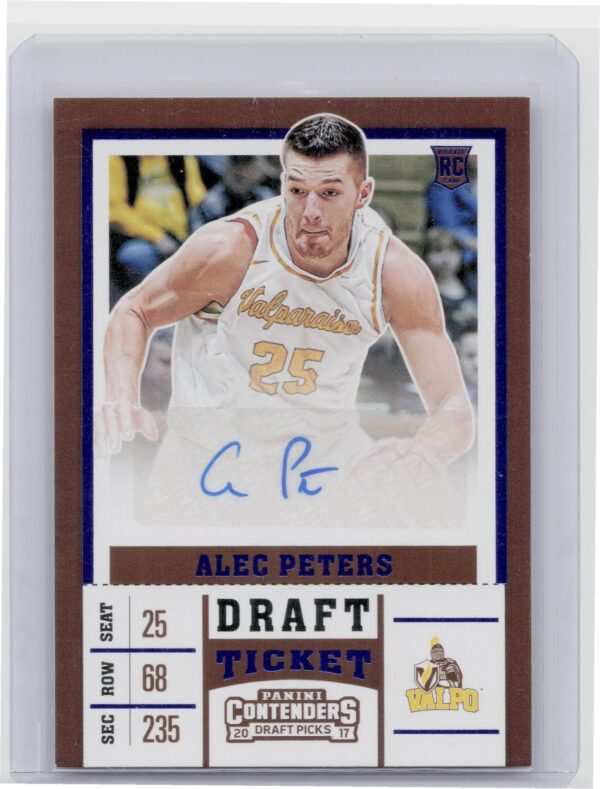 2017-18 Panini Contenders Draft Picks Alec Peters AU #73 Crusaders Season Draft