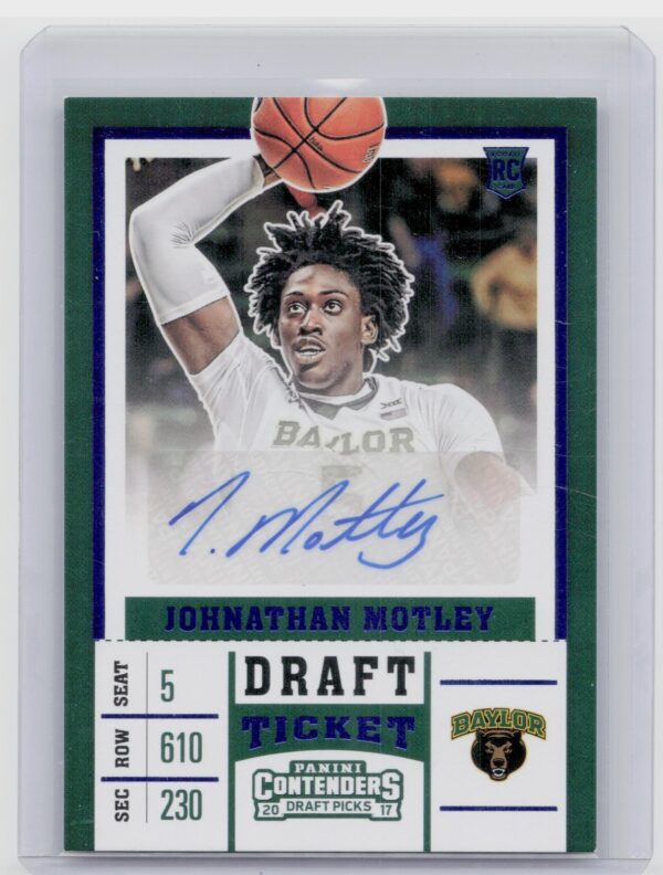 2017-18 Panini Contenders Draft Picks Johnathan Motley AU #80 Bears Season Draft