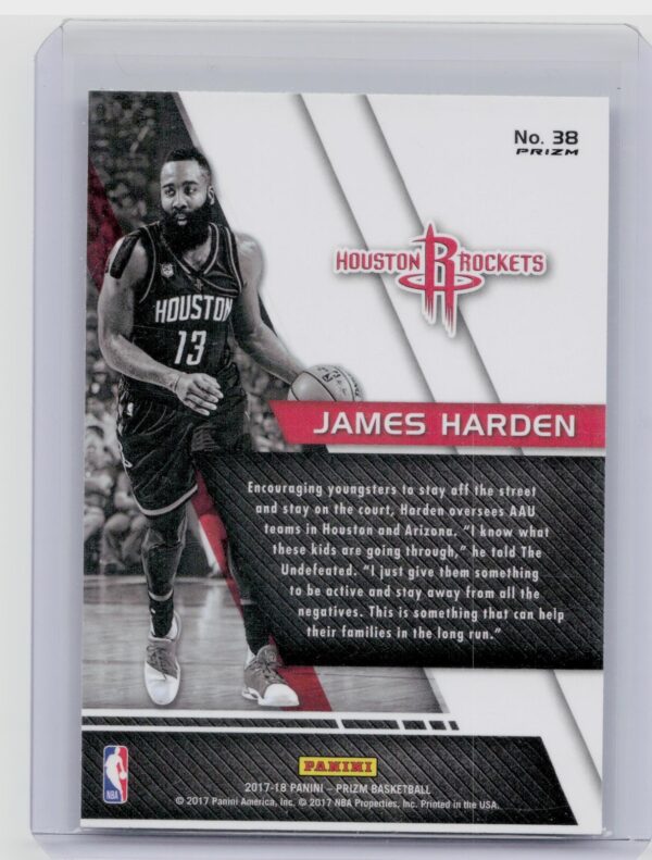2017-18 Prizm James Harden #38 Rockets Fundamentals Green - Image 3