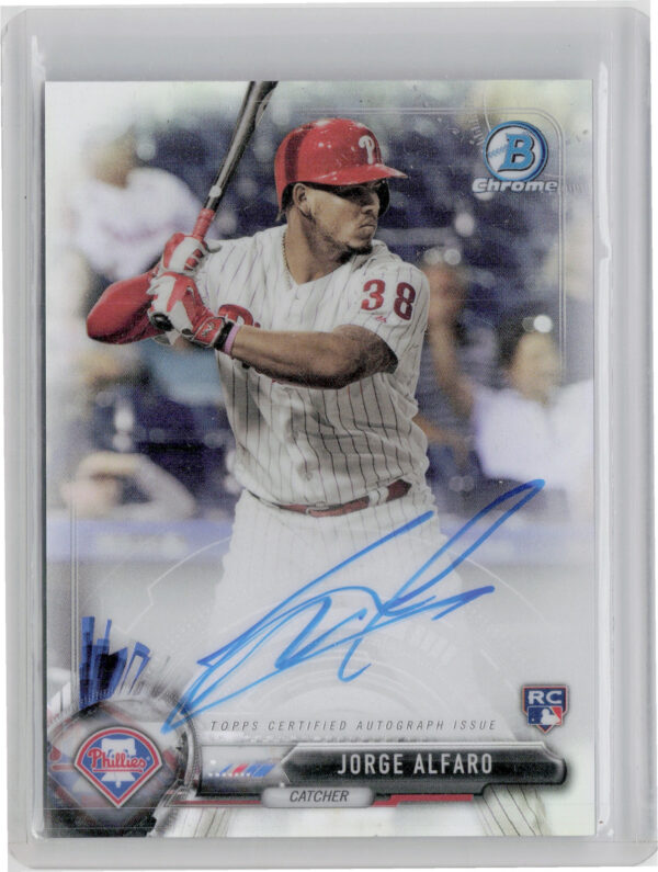 2017 Bowman Jorge Alfaro AU SN499 #CRA-JA Phillies Chrome Rookie Autographs Refr