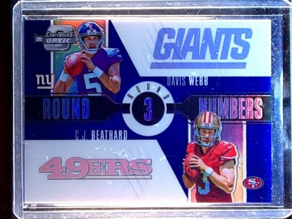 2017 Contenders Optic C.J. Beathard / Davis Webb /25 #RN-11 Giants Round Numbers