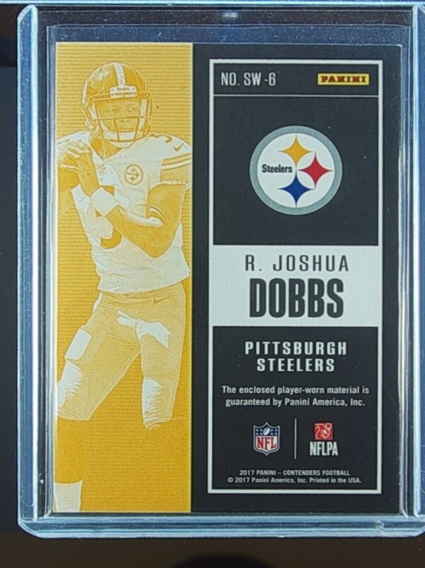 2017 Contenders R. Joshua Dobbs JSY #SW-6 Steelers Rookie Ticket Swatches - Image 3