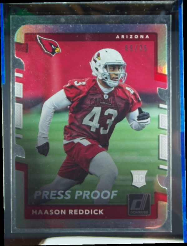2017 Donruss Haason Reddick Press Proof Silver Die Cut SN75 #396 Cardinals
