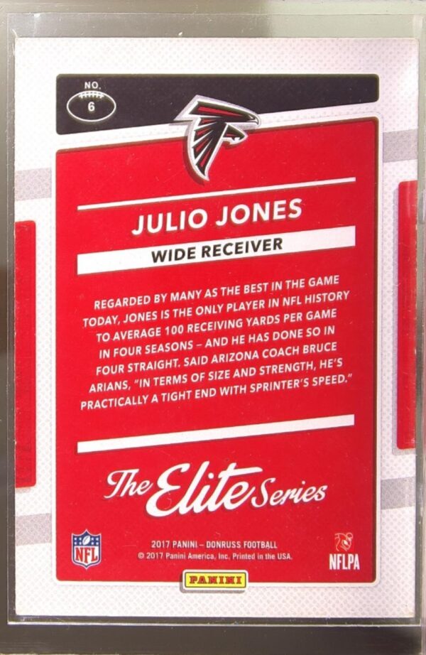2017 Donruss Julio Jones #6 Falcons The Elite Series - Image 3