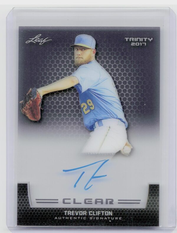 2017 Leaf Trinity Trevor Clifton Auto #CA-TC1 Cubs Clear Autographs Gray