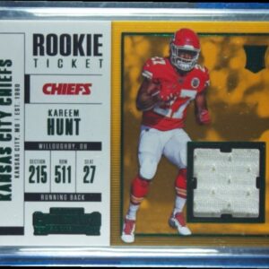2017 Panini Contenders Kareem Hunt MEM VAR #SW-17 Chiefs Rookie Ticket Swatches
