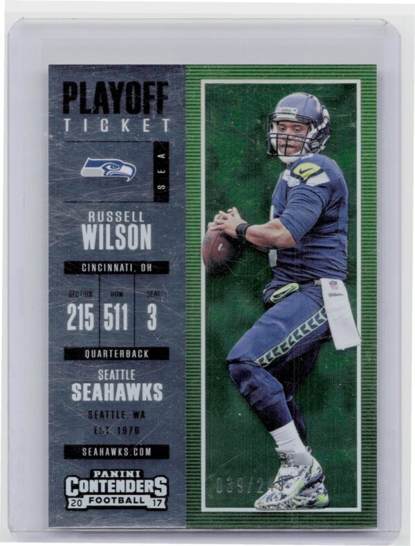 2017 Panini Contenders Russell Wilson Playoff Ticket /249 #58 Seahawks