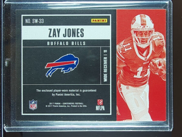 2017 Panini Contenders Zay Jones MEM VAR #SW-33 Bills Rookie Ticket Swatches - Image 3
