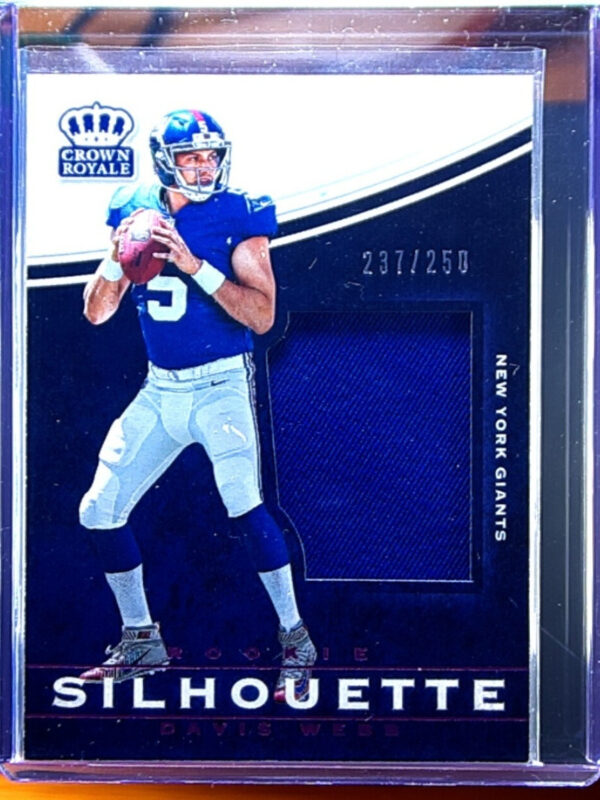 2017 Panini Crown Royale Davis Webb SN250 MEM #24 Giants Jumbo Rookie Silhouette
