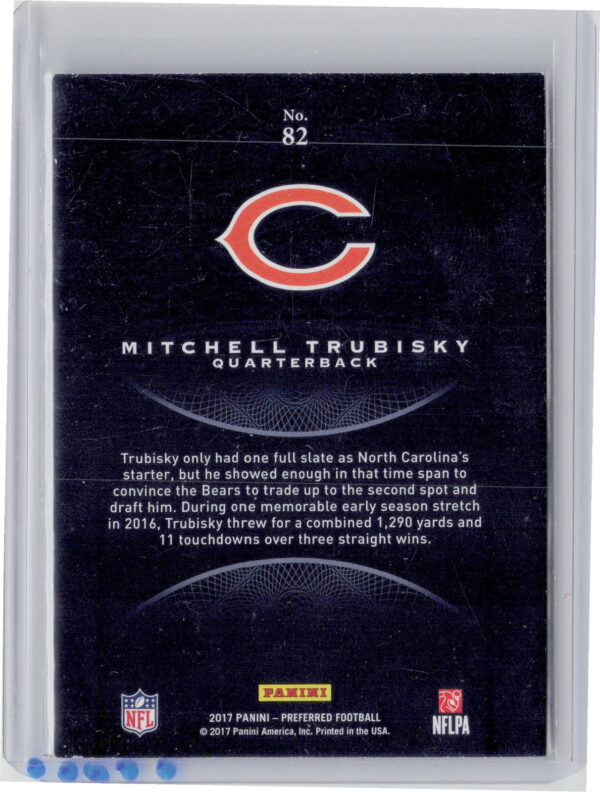 2017 Panini Crown Royale Mitchell Trubisky #82 Bears - Image 3