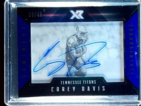 2017 Panini XR Corey Davis AUTO /49 #LE-CD Titans Luminous Endorsements Blue