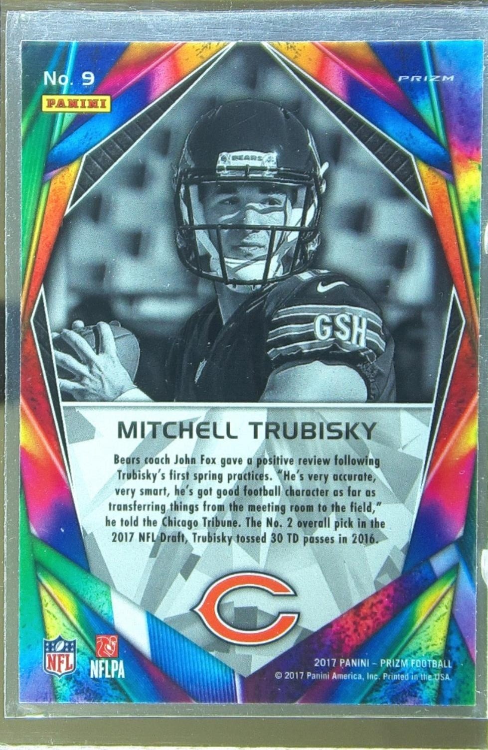 2017 Prizm Mitchell Trubisky #9 Bears Illumination Prizm - Image 3