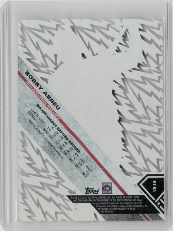 2017 Topps High Tek Bobby Abreu Lightning #HT-BA Phillies - Image 3