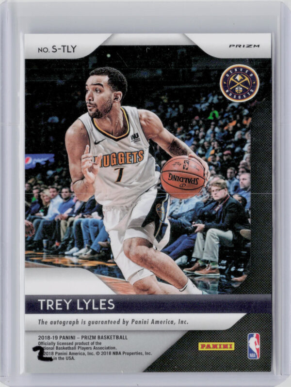 2018-19 Panini Prizm Trey Lyles AU #S-TLY Nuggets Signatures Prizms Silver - Image 3