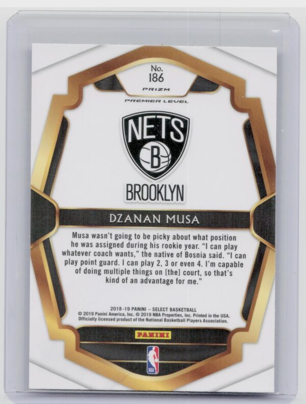 2018-19 Select Dzanan Musa Tri Color Prizms #186 Nets - Image 3