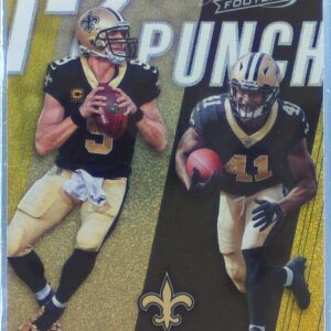 2018 Absolute Alvin Kamara / Drew Brees #OTP-DA Saints 1 2 Punch Spectrum Gold