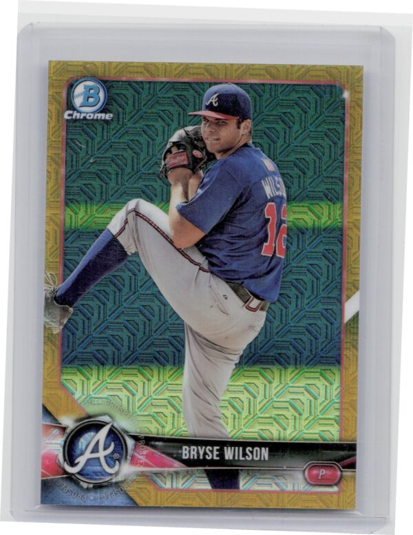2018 Bowman Bryse Wilson /50 #BCP135 Braves Chrome Prospects Mojo Refractor Gold