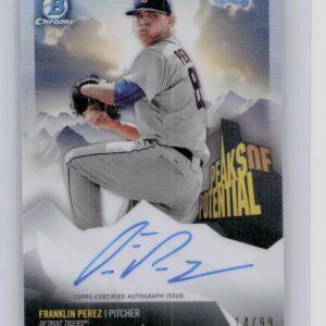 2018 Bowman Chrome Franklin Perez AU SN99 #PPA-FP Tigers Peaks of Potential Auto