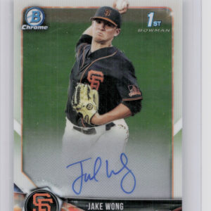 2018 Bowman Draft Jake Wong AU #CDA-JW Giants Chrome Draft Pick Autographs
