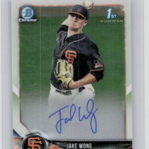 2018 Bowman Draft Jake Wong AU #CDA-JW Giants Chrome Draft Pick Autographs