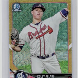 2018 Bowman Kolby Allard SN50 #BCP28 Braves Chrome Prospects Mojo Refractor Gold