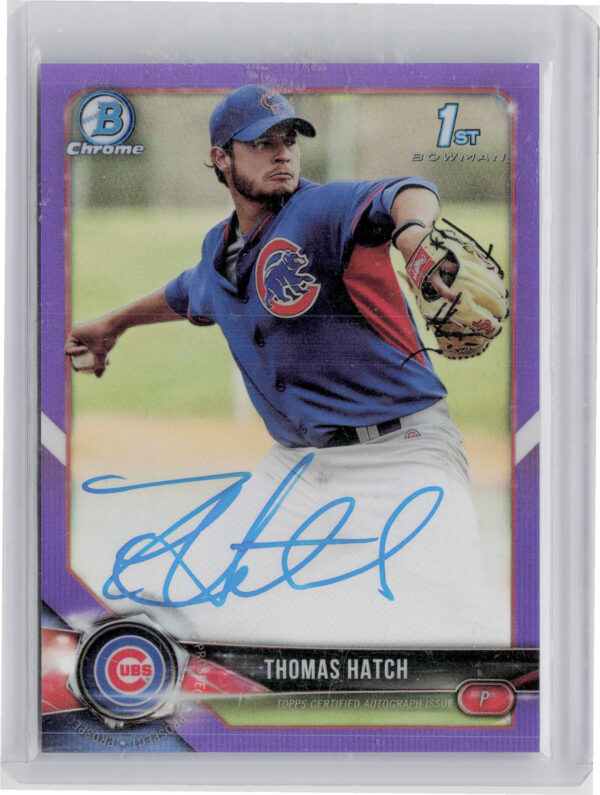 2018 Bowman Thomas Hatch AU SN250 #CPA-TH Cubs Chrome Prospect Autographs Purple