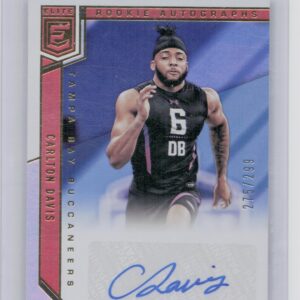 2018 Donruss Elite Carlton Davis AU SN299 #RA-CD Buccaneers Elite Rookie Autogra