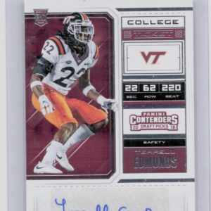 2018 Panini Contenders Draft Picks Terrell Edmunds AU #250 Hokies