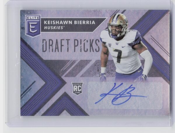 2018 Panini Elite Draft Picks Keishawn Bierria AU #214 Huskies Draft Picks Autog