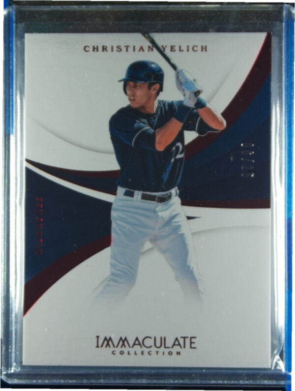 2018 Panini Immaculate Collection Christian Yelich Red SN25 #128 Brewers