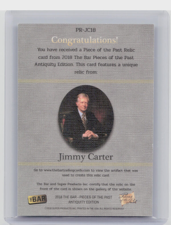 2018 The Bar Pieces of the Past Hybrid Edition:  Jimmy Carter - Image 3