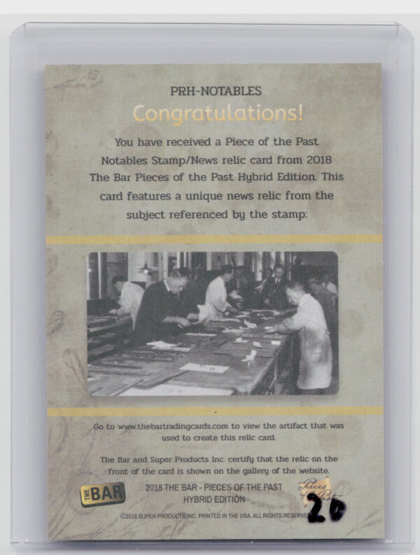 2018 The Bar Pieces of the Past Hybrid Edition Treaty of Amity and Commerce 2/20 - Image 3
