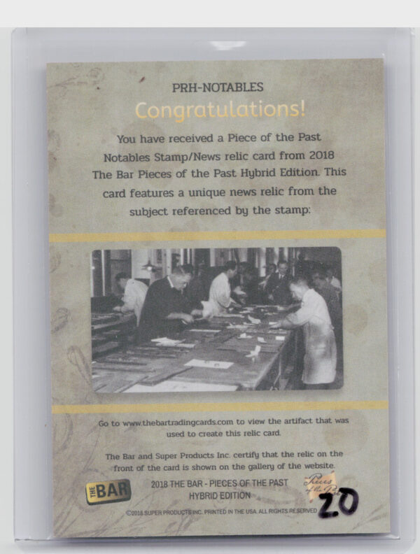 2018 The Bar Pieces of the Past Hybrid Edition Treaty of Amity and Commerce 4/20 - Image 3