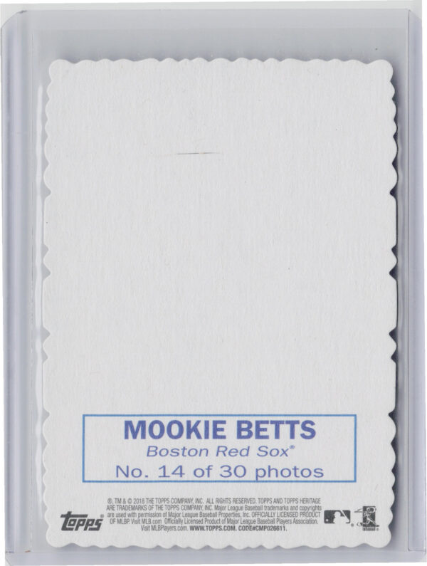 2018 Topps Heritage Mookie Betts #14 Sox 1969 Topps Deckle - Image 3