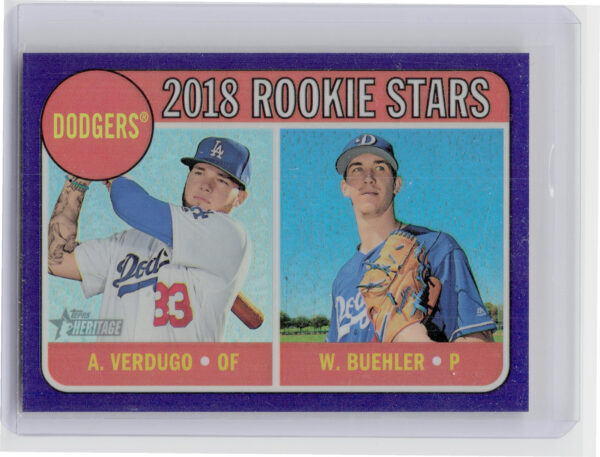 2018 Topps Heritage Walker Buehler / Alex Verdugo Chrome Purple Refractor #THC-2