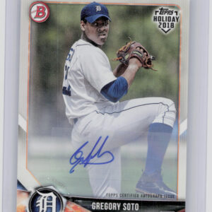 2018 Topps Holiday Bowman Gregory Soto AU SN99 #TH-GS Tigers Prospects Autograph