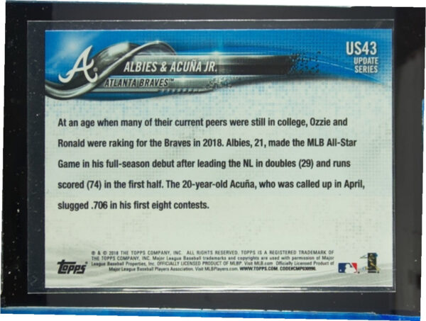 2018 Topps Update The Future Is Bright (Ronald Acuna Jr. / Ozzie Albies) #US43 B - Image 3