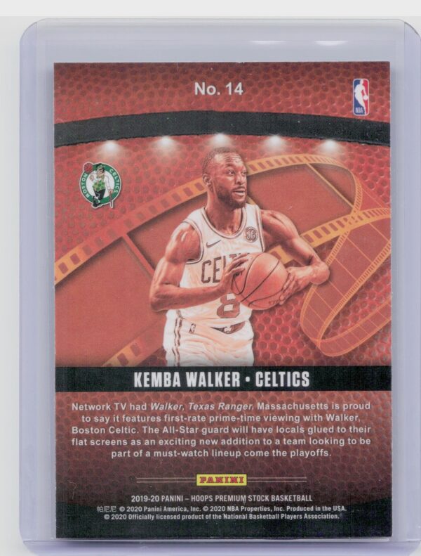 2019-20 Hoops Premium Stock Kemba Walker #14 Celtics Lights Camera Action - Image 3