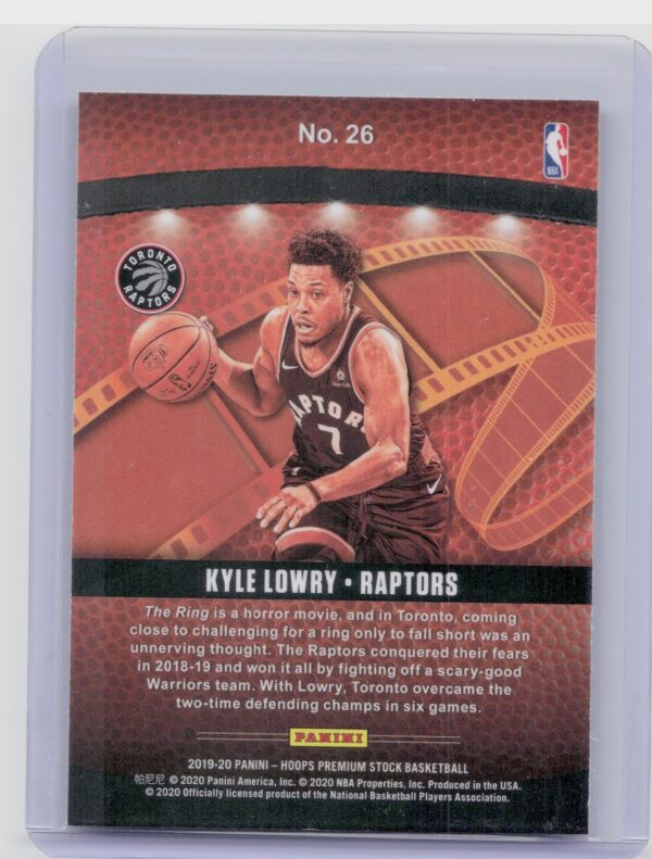 2019-20 Hoops Premium Stock Kyle Lowry #26 Raptors Lights Camera Action - Image 3