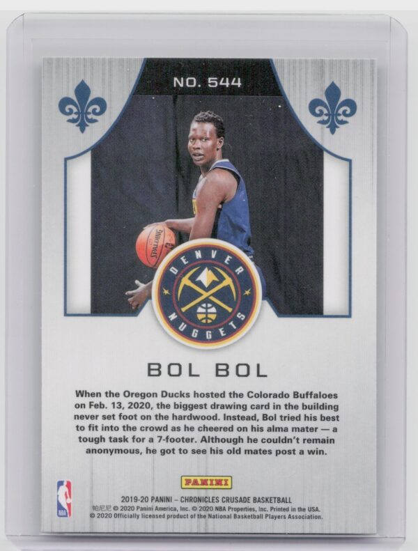 2019-20 Panini Chronicles Bol Bol RC #544 Nuggets - Image 3