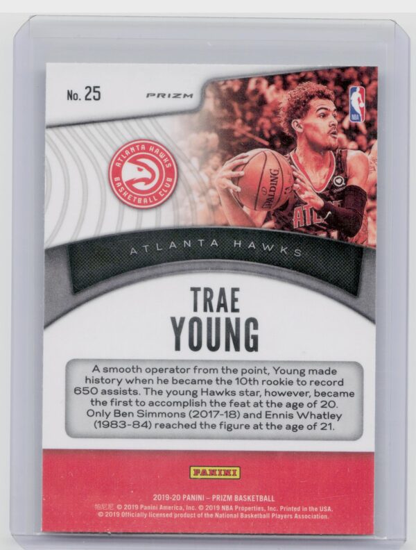 2019-20 Panini Prizm Trae Young #25 Hawks Dominance Silver - Image 3