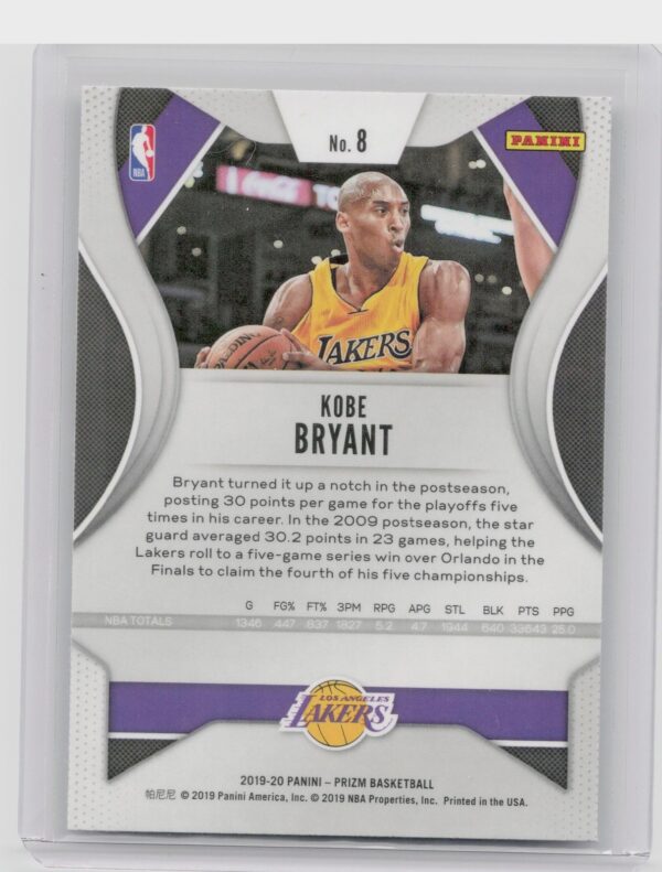 2019-20 Prizm Kobe Bryant #8 Lakers - Image 3