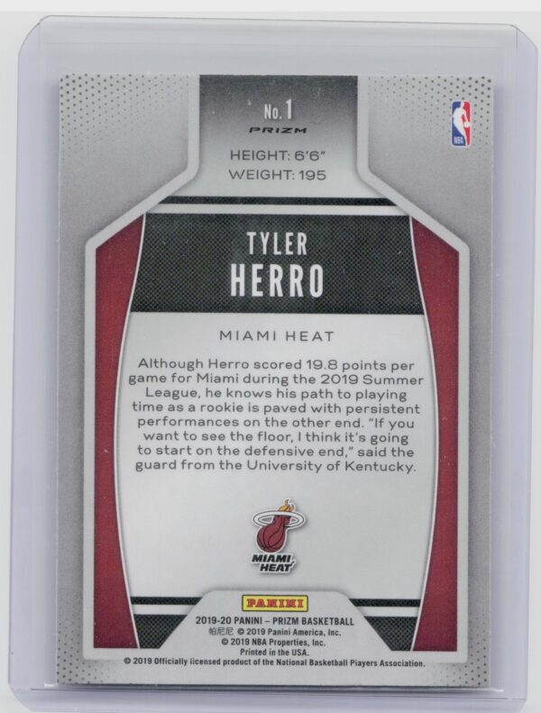 2019-20 Prizm Tyler Herro #1 Heat Instant Impact Green - Image 3