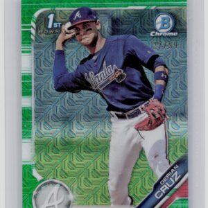 2019 Bowman Derian Cruz SN99 #BCP-11 Braves Mojo Refractors Green
