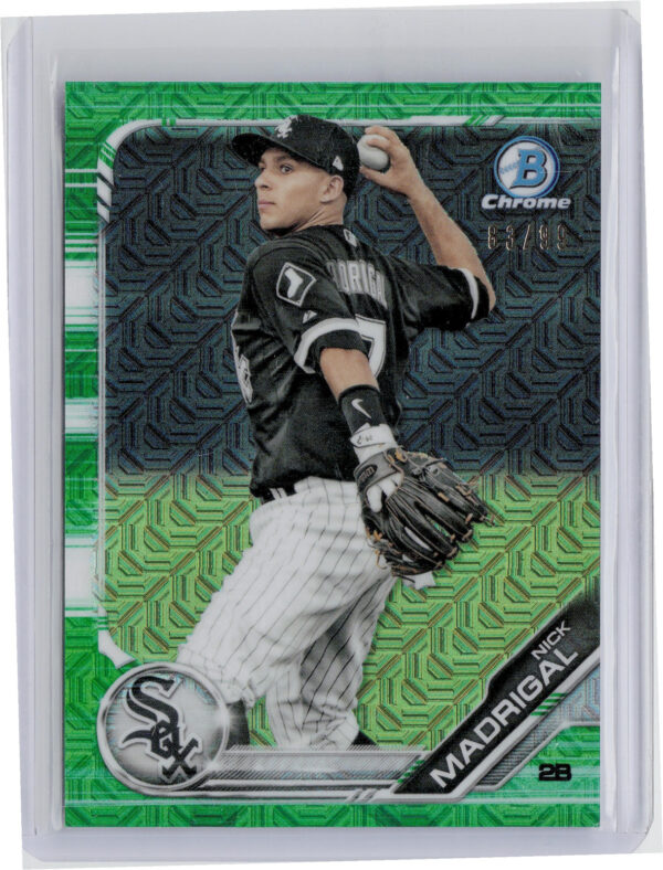 2019 Bowman Nick Madrigal SN99 #BCP-63 Sox Chrome Prospects Mojo Refractors Gree